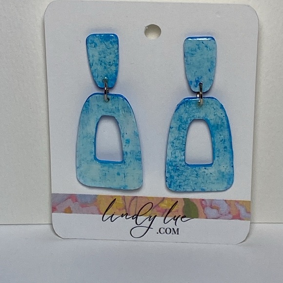 Hand Crafted Jewelry - Artistic Blue Dangle Earrings Handcrafted